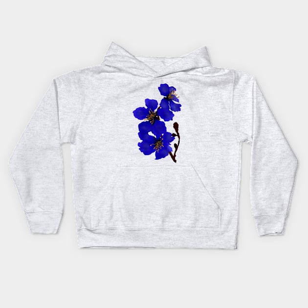 Blue Magnolia Kids Hoodie by paviash